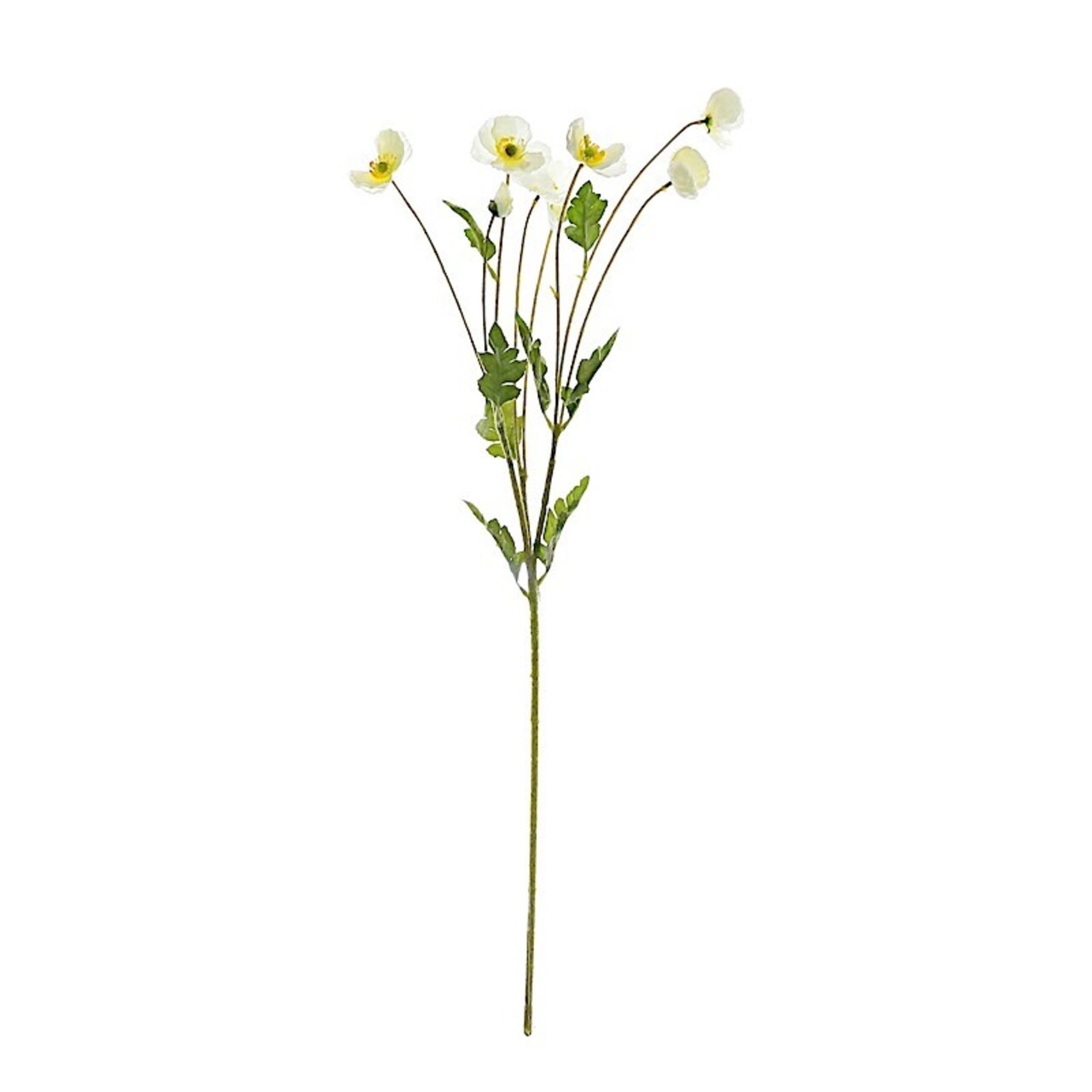 2 Bushes 33" Artificial Poppy Flowers – Long Stem Silk Sprays for Vase & Party Decor